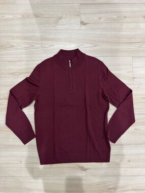 Men's Zip-Neck Sweater in Burgundy